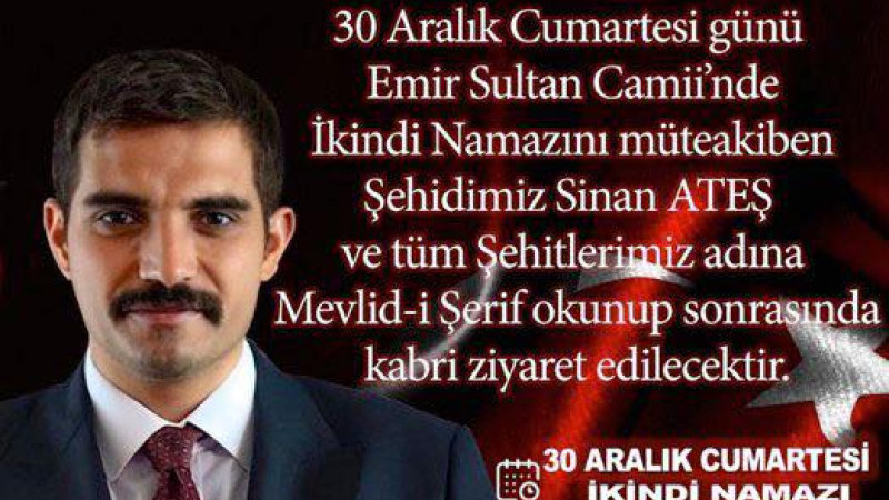 SİNAN ATEŞ VEFAT YILDÖNÜMÜNDE ANMA PROGRAMI